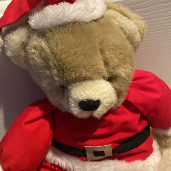 Vintage 1987 Teddy Bear Santa with Candy Cane - Picture 2 of 5
